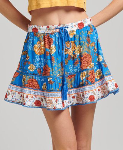 Women's Vintage Embellished Mini Skirt Blue / Blue Floral - Size: 12 - Superdry - Modalova