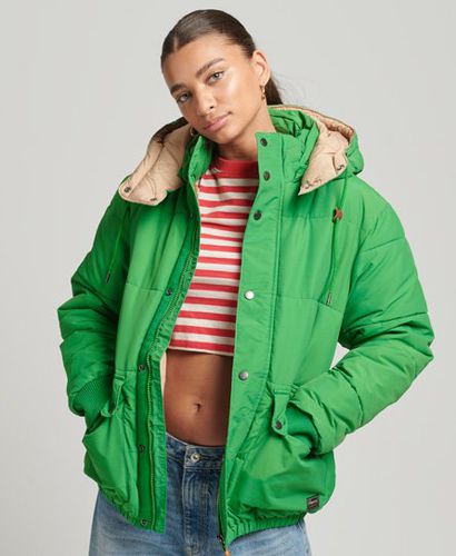 Women's Oversized Mountain Puffer Jacket Green / Oregon Green - Size: L - Superdry - Modalova