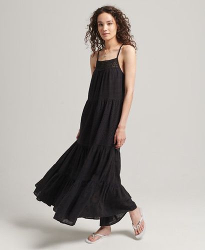 Women's Vintage Lace Cami Maxi Dress Black - Size: 10 - Superdry - Modalova