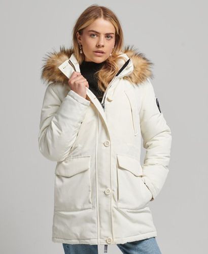 Women's Everest Parka Coat White / Winter White - Size: 8 - Superdry - Modalova