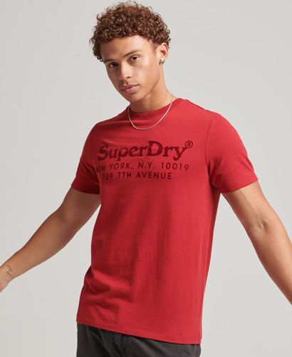 Men's Venue Tonal Logo T-Shirt Red / Rich Red Marl - Size: L - Superdry - Modalova
