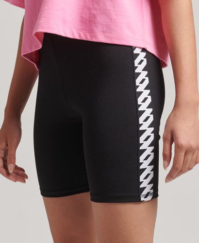 Women's Elastic Logo Cycle Shorts Black - Size: 10 - Superdry - Modalova