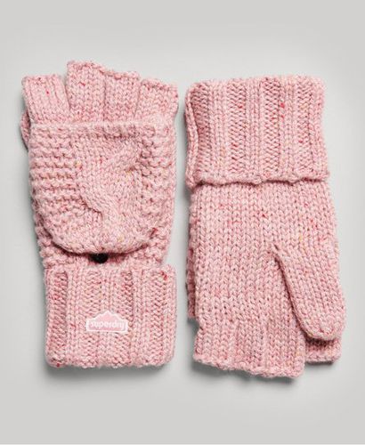 Women's Cable Knit Gloves Pink / Rose Tweed - Size: One Size - Superdry - Modalova