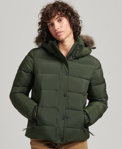 Women's Hooded Mid Layer Short Jacket / Surplus Goods Olive - Size: 10 - Superdry - Modalova