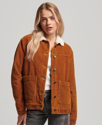 Women's Cord Chore Workwear Jacket Orange / Pumpkin Spice - Size: 16 - Superdry - Modalova