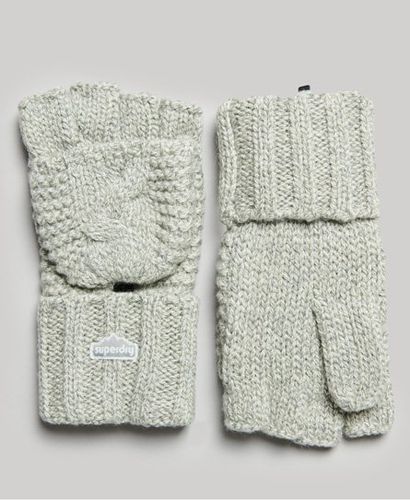 Women's Cable Knit Gloves Light Grey / Light Grey Tweed - Size: 1SIZE - Superdry - Modalova