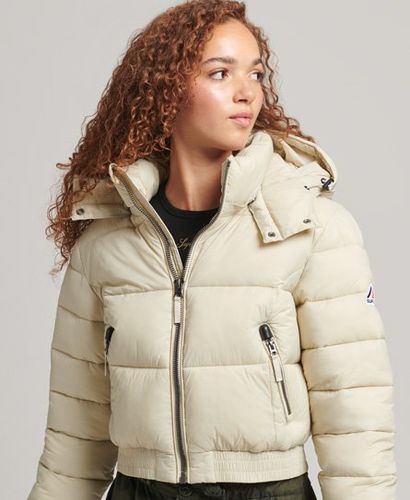 Women's Fuji Cropped Hooded Jacket / Pelican - Size: 12 - Superdry - Modalova