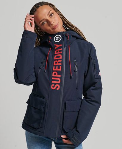 Women's Hooded Ultimate SD-Windcheater Jacket Navy / Nordic Chrome Navy/Risk Red - Size: 8 - Superdry - Modalova