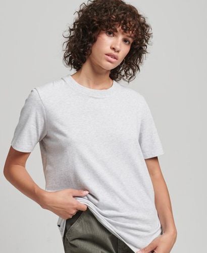 Women's Organic Cotton Vintage Logo Embroidered T-Shirt / Glacier Grey Marl - Size: 16 - Superdry - Modalova