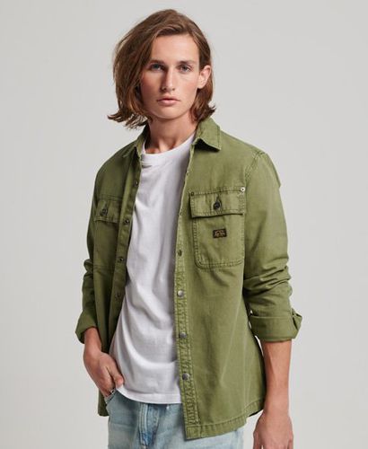 Men's Canvas Overshirt Green / Olive Khaki - Size: S - Superdry - Modalova