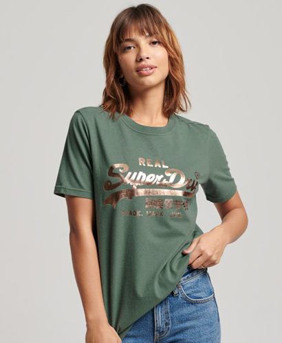 Women's Women's Classic Vintage Logo Embellished T-Shirt, Green, Size: 8 - Superdry - Modalova