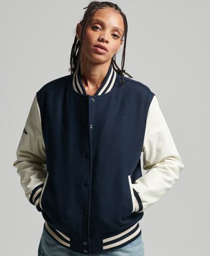 Women's College Varsity Bomber Jacket Navy / Eclipse Navy - Size: 12 - Superdry - Modalova