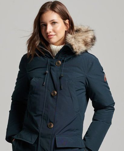 Women's Hooded Faux Fur Down Parka Coat - Size: 16 - Superdry - Modalova