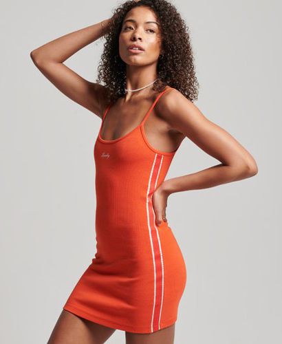 Women's S Logo Strappy Dress Orange / Flare Orange - Size: 10 - Superdry - Modalova