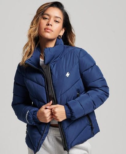 Women's Non Hooded Sports Puffer Jacket Navy / Supermarine Navy - Size: 10 - Superdry - Modalova