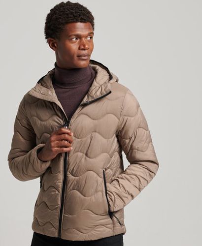 Men's Hooded Lightweight Padded Coat Brown / Fossil Brown - Size: L - Superdry - Modalova