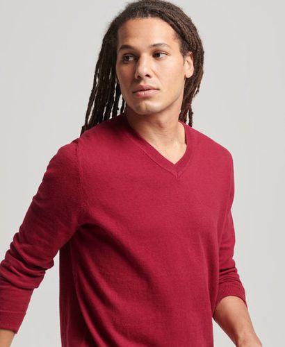 Men's Pullover aus Bio-Baumwoll-Kaschmir-Gemisch mit V-Ausschnitt - Größe: M - Superdry - Modalova