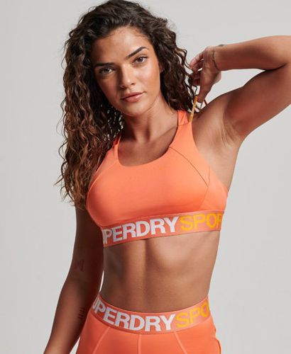 Women's Ladies Logo Print Sport Train Branded Elastic Bra, Orange, Size: 8 - Superdry - Modalova