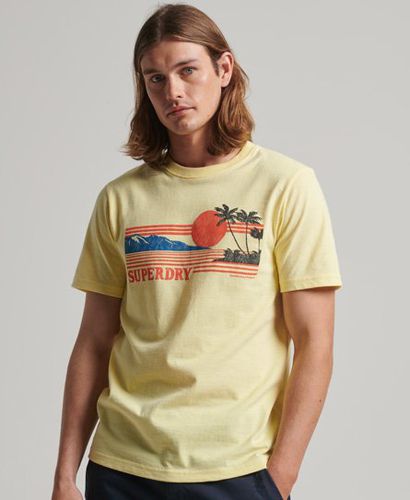 Mens Classic Graphic Print Vintage Great Outdoors T-Shirt, Yellow, Size: M - Superdry - Modalova