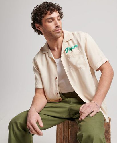 Men's Vintage Bowling Short Sleeve Shirt / Oatmeal - Size: XL - Superdry - Modalova