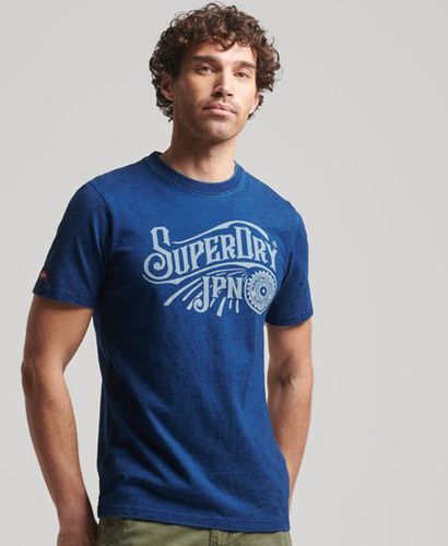 Men's Herren Vintage Script Indigo Workwear T-Shirt Mit Logo-Druck, Größe: S - Größe: S - Superdry - Modalova