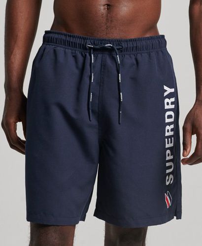 Men's Applique 19 Inch Recycled Swim Shorts Navy / Deep Navy - Size: L - Superdry - Modalova