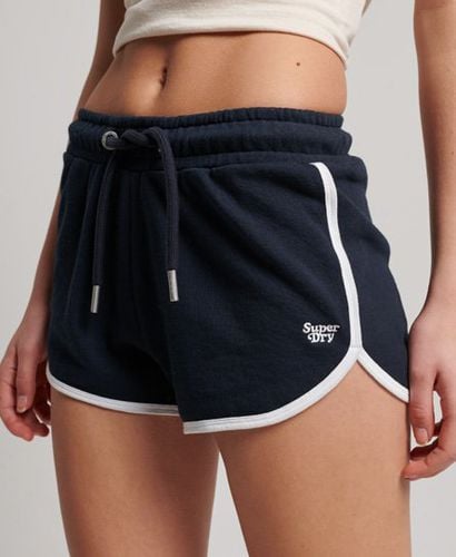 Women's Classic Embroidered Vintage Jersey Racer Shorts, Navy Blue, Size: 12 - Superdry - Modalova