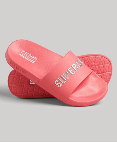 Women's Code Logo Pool Sliders Pink / Active Pink - Size: S - Superdry - Modalova