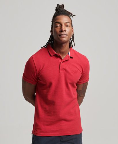 Men's Classic Pique Polo Shirt Red / Hike Red Marl - Size: S - Superdry - Modalova