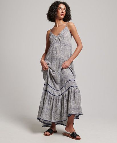 Women's Long Cami Dress Navy / Maze Print Navy - Size: 10 - Superdry - Modalova