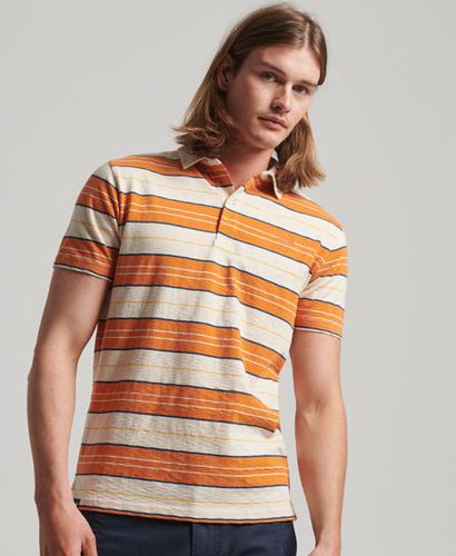 Men's Jersey Stripe Polo Shirt / Oatmeal Stripe - Size: XL - Superdry - Modalova
