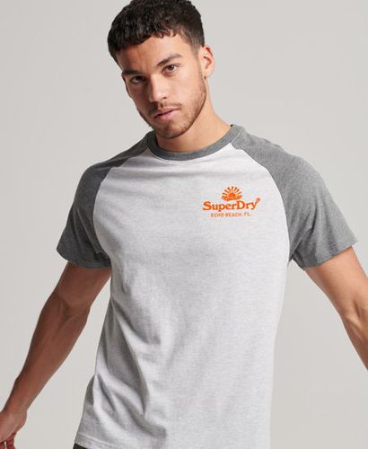 Men's Men's Classic Vintage Venue Neon Raglan T-Shirt, Grey, Size: S - Superdry - Modalova