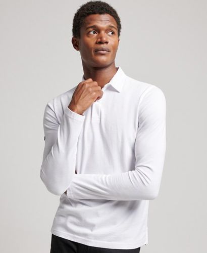 Men's Long Sleeve Jersey Polo Shirt / Optic - Size: XL - Superdry - Modalova