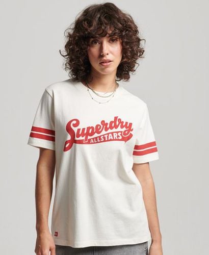 Women's Organic Cotton Vintage Scripted Collegiate T-Shirt White / Off White - Size: 10 - Superdry - Modalova