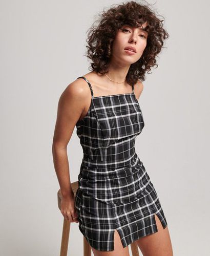 Women's Vintage Check Cami Mini Dress Black / Mono Check - Size: 16 - Superdry - Modalova