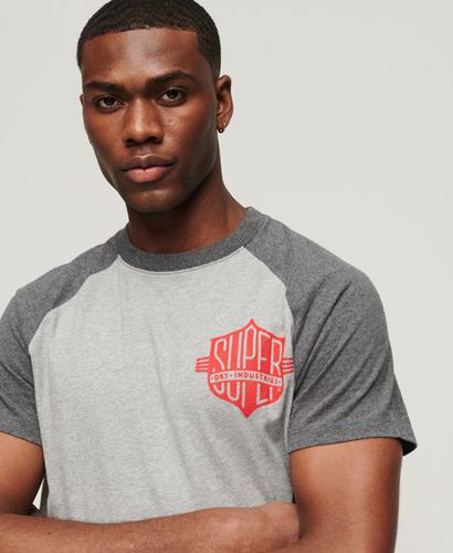 Men's Organic Cotton Raglan T-Shirt / Marl/Rich Charcoal Marl - Size: S - Superdry - Modalova