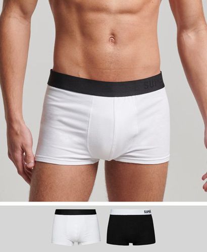 Men's Organic Cotton Trunk Offset Double Pack Black / Black/white - Size: S - Superdry - Modalova