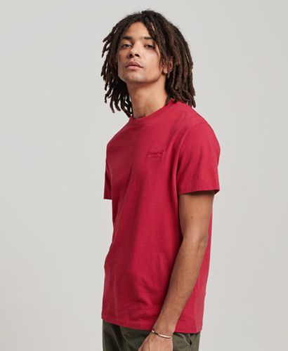 Men's Organic Cotton Essential Logo T-Shirt / Work Red Marl - Size: L - Superdry - Modalova