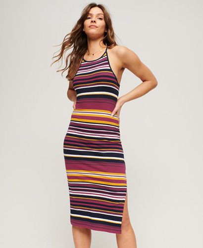 Women's Jersey Stripe Cami Midi Dress Red / Maroon Sunset Stripe - Size: 8 - Superdry - Modalova