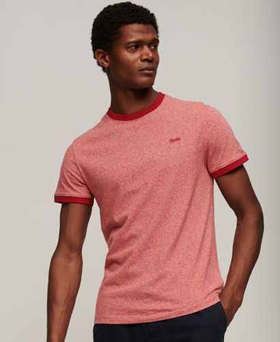Men's Organic Cotton Essential Logo Ringer T-Shirt Red / Mid Red Grit - Size: S - Superdry - Modalova