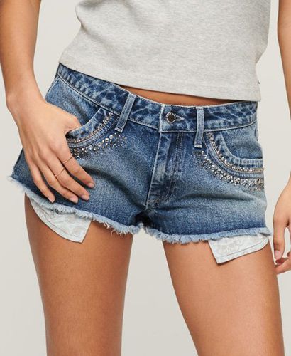 Damen Jeansshorts mit Strassverzierung, Größe: 42 - Größe: 42 - Superdry - Modalova