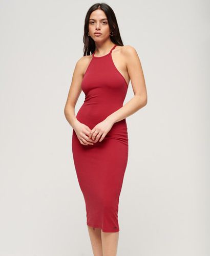 Women's Halter Neck Strappy Back Midi Dress Red - Size: 12 - Superdry - Modalova