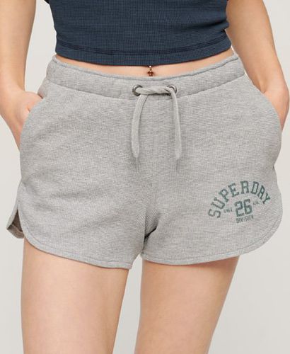 Women's Athletic Essential Waffle Shorts Grey / Grey Marl - Size: 10 - Superdry - Modalova