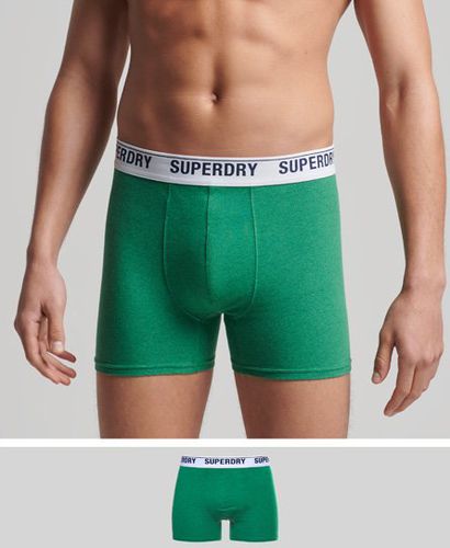 Men's Organic Cotton Boxers Single Pack Green / Oregon Green Marl - Size: S - Superdry - Modalova