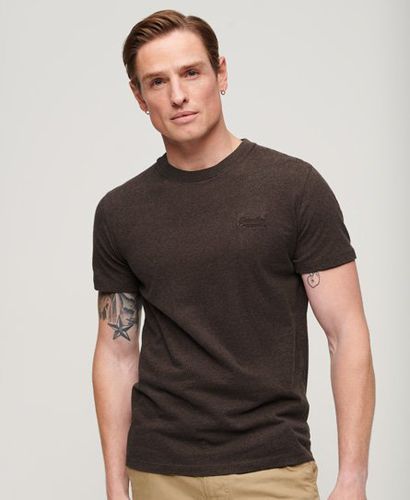 Men's Organic Cotton Essential Logo T-Shirt Brown / Rich Brown Marl - Size: L - Superdry - Modalova