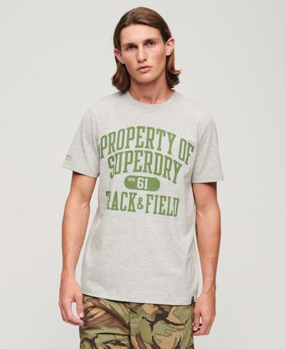 Men's Athletic College Graphic T-shirt Dark Grey / Grey Fleck Marl - Size: L - Superdry - Modalova