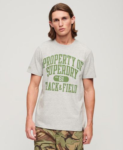 Men's Athletic College Graphic T-shirt Dark Grey / Grey Fleck Marl - Size: S - Superdry - Modalova