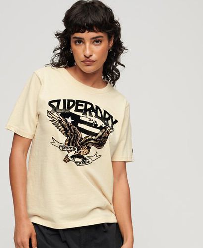 Damen T-Shirt im 70er-Jahre-Stil mit Lo-Fi-Grafikband - Größe: 34 - Superdry - Modalova