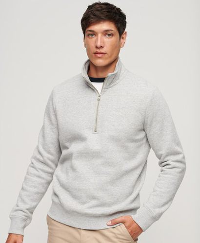 Men's Essential Half Zip Sweatshirt Grey / Athletic Grey Marl - Size: L - Superdry - Modalova