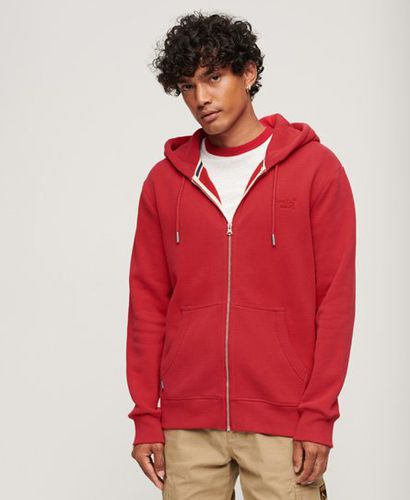 Men's Essential Logo Zip Hoodie Red / Rouge Red - Size: XL - Superdry - Modalova
